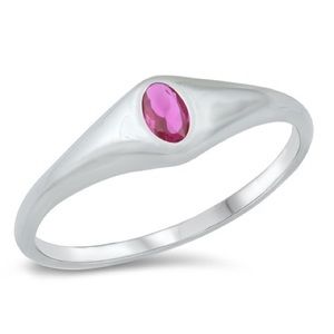 Ruby CZ Ring In Genuine 925 Sterling Silver